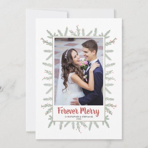 Forever Merry Newlyweds Christmas Holiday Card