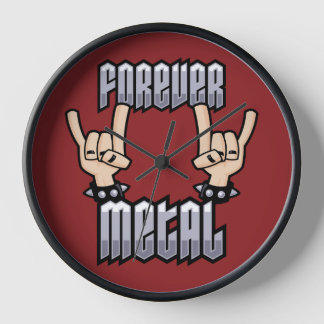Forever Metal Heavy Metal Devil Horns Hand Signs Clock