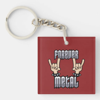 Forever Metal Heavy Metal Devil Horns Hand Signs Keychain