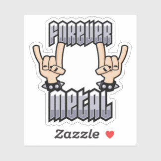 Forever Metal Heavy Metal Devil Horns Hand Signs Sticker