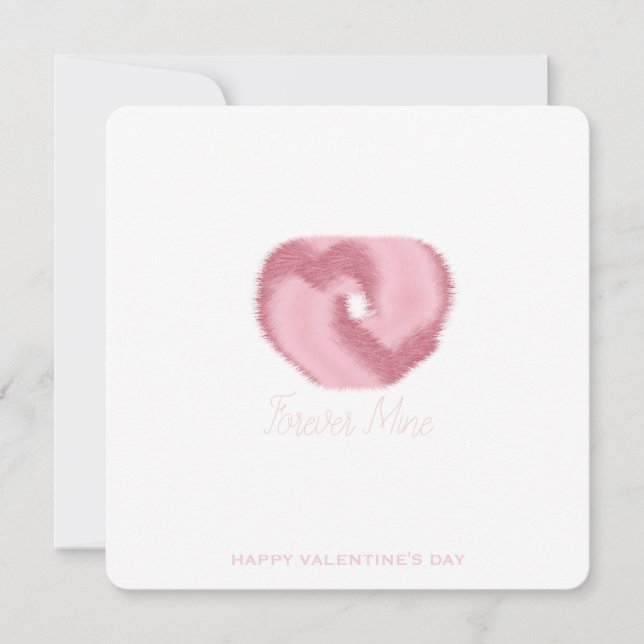 Forever Mine - Minimal Pink Valentine card (Front)
