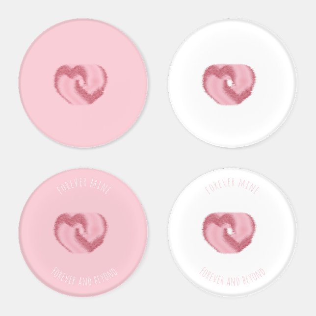 Forever Mine - Pink Heart Coaster Set (Set)