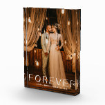 Forever Modern Romantic Wedding Keepsake Photo Block<br><div class="desc">Modern wedding photo keepsake with custom photo,  "forever" in clean minimal typography and your custom names and wedding date.</div>