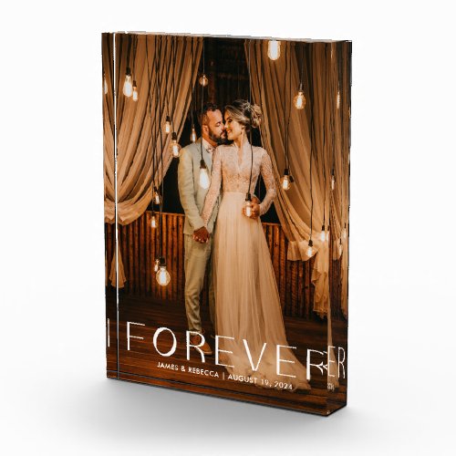 Forever Modern Romantic Wedding Keepsake Photo Block