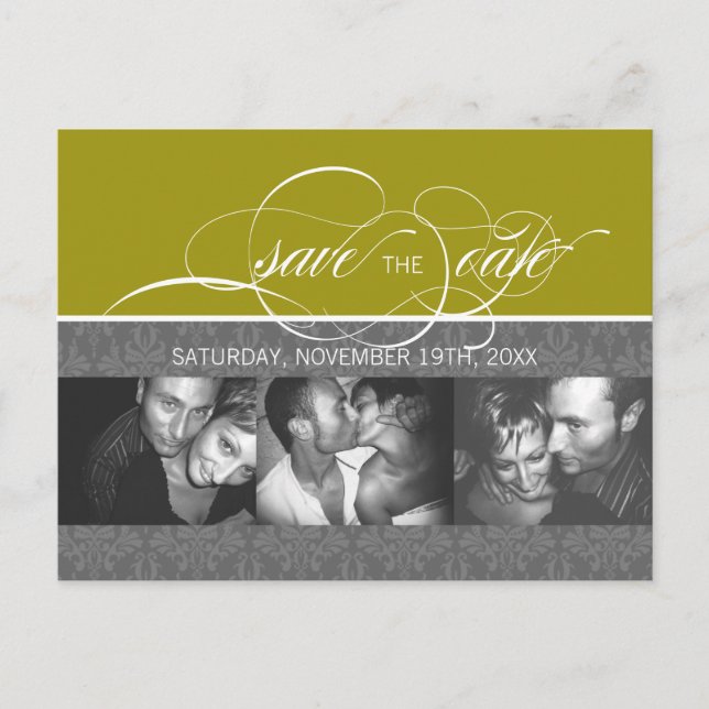 Forever More  SAVE THE DATE Photo Postcard:bamboo Announcement Postcard (Front)