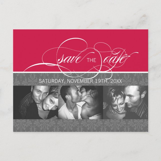 Forever More  SAVE THE DATE Photo Postcard:cherry Announcement Postcard (Front)