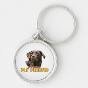 Forever My Friend Chocolate Labrador Dog Keychain