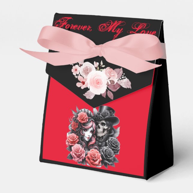 "Forever, My Love" Gothic Couple Valentine's Favor Boxes (Front Side)