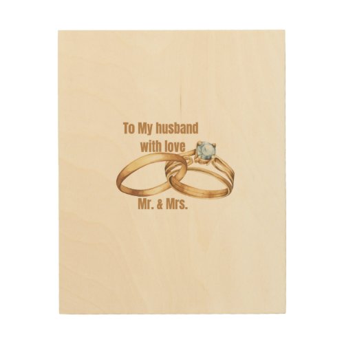 Forever My Love Wedding Ring Throw Pillow Wood Wall Art
