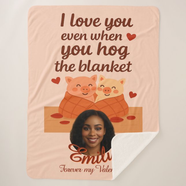 'Forever My Valentine' Sherpa Blanket (Front)