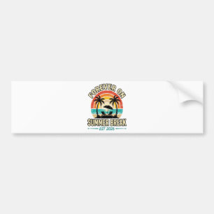 Forever On Summer Break Vintage Sunset Bumper Sticker