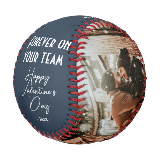 Forever on your team Happy Valentine's 2 Photo Baseball