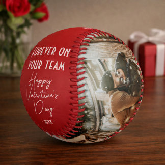 Forever on your team Happy Valentine's 2 Photo Baseball