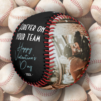 Forever on your team Happy Valentine's 2 Photo Baseball
