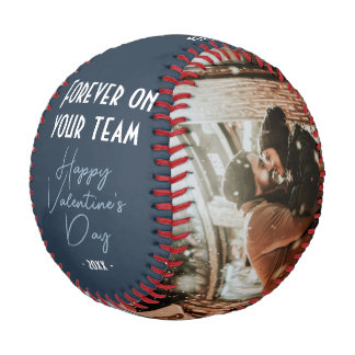 Forever on your team Happy Valentine's 2 Photo Baseball