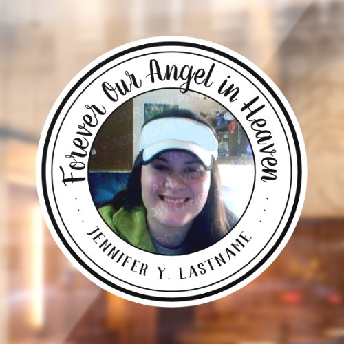 Forever Our Angel in Heaven Photo Remembrance Wind Window Cling