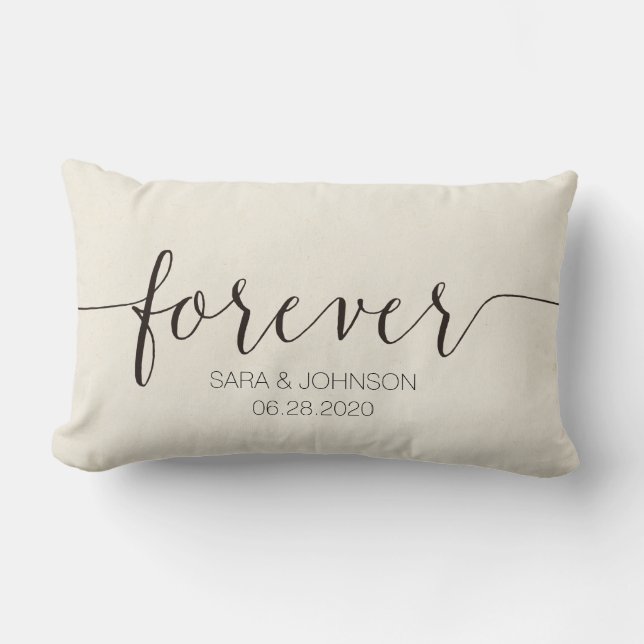 FOREVER,Personalized Wedding Gift Lumbar Pillow (Front)