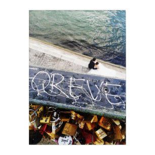 Forever - Picture of lovers captured in Paris Acrylic Print