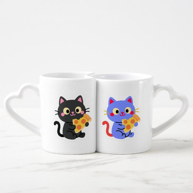 Forever Pizza, Forever Love  Coffee Mug Set (Back Nesting)
