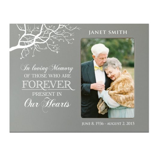 Forever Present Gray 8x10 Memorial Picture Frame (Front)