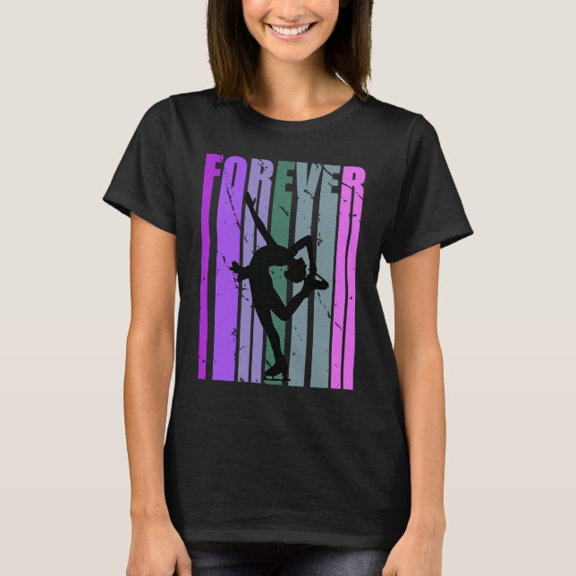 Forever Retro Ice Skating Pretty Player Team Coach T-Shirt (Front)
