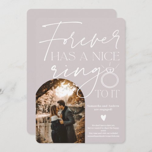 Forever ring photo arch gray lilac engagement announcement