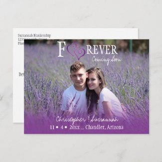 FOREVER Save The Date Purple Linked Hearts