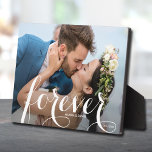 FOREVER Script Easel Back Photo Frameless Plaque<br><div class="desc">This charming tabletop photo plaque has a built-in easel for frameless display of your favorite photo. Features the word FOREVER in a beautiful white script (can be deleted or changed) and any other information you want to include. Create a keepsake to give as gifts or for yourself.</div>