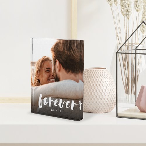 Forever Script Overlay Personalized Couples Photo Block