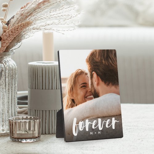 Forever Script Overlay Personalized Couples Photo Plaque