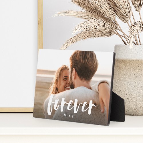 Forever Script Overlay Personalized Couples Photo Plaque