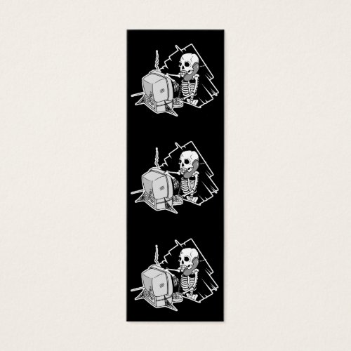 forever skeleton on hold tech support bookmark business card