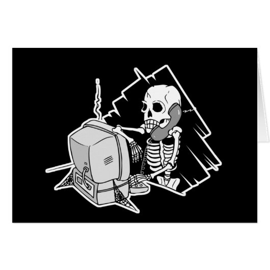 forever skeleton on hold tech support cards (Front Horizontal)