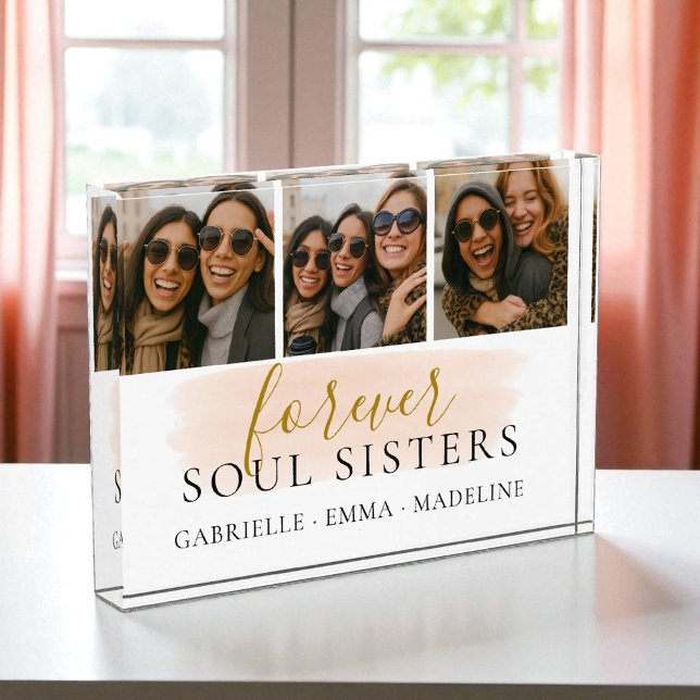 Forever Soul Sisters Photo Collage Best Friends Acrylic Award (Creator Uploaded)
