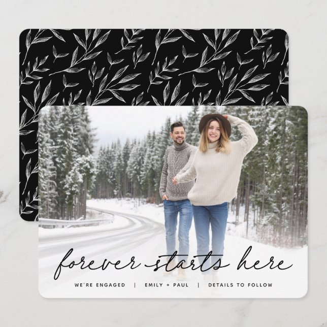 Forever Starts Here | Photo Engagement Announcement (Front/Back)