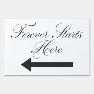 "Forever Starts Here" Wedding Outdoor yard sign