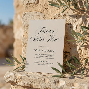 Forever Starts Now Wedding Luxury Beige Invitation