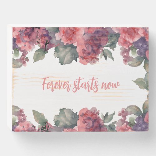 Forever starts now wedding wooden box sign