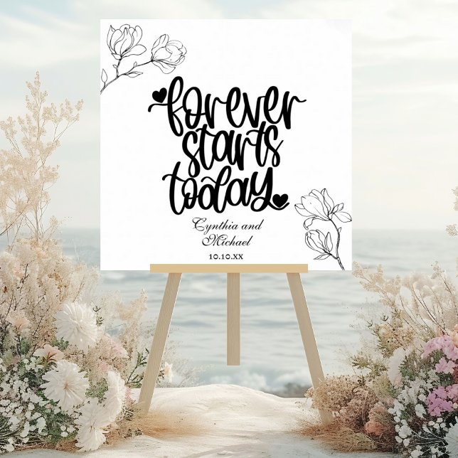 Forever starts Today Magnolia Line Art Foam Board (Creator Uploaded)