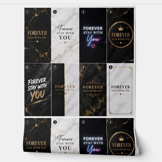 Forever Stay With You Wallpaper with marble design (Unrolling)