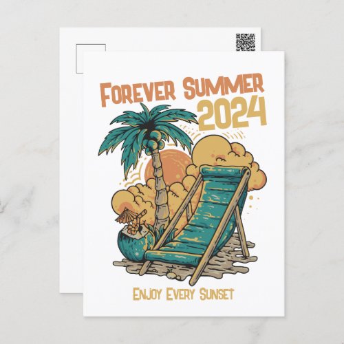 Forever Summer 2024 _ Enjoy Every Sunset Postcard