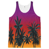 Forever Summer 365 Tahiti Sunset Black Palms All-Over-Print Tank Top (Front)