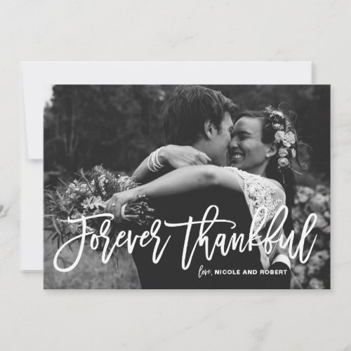 Forever Thankful Hand Lettered Wedding Thank You