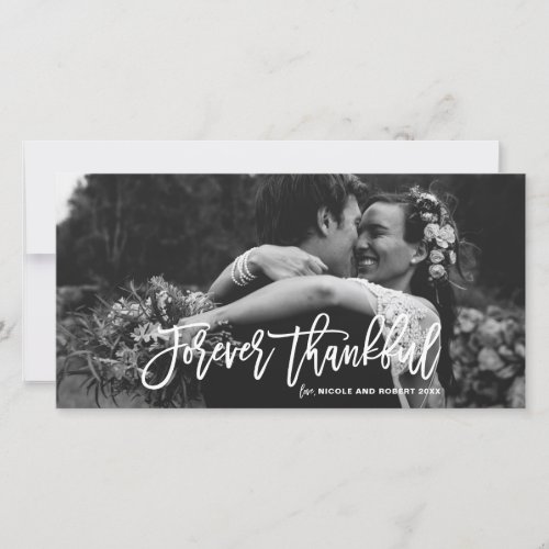 Forever Thankful Hand Lettered Wedding Thank You