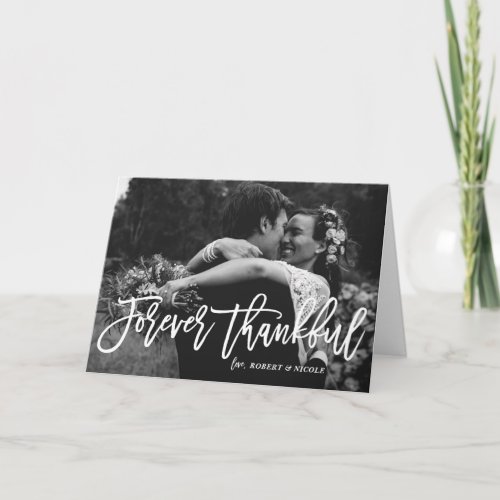 Forever Thankful Hand Lettered Wedding Thank You