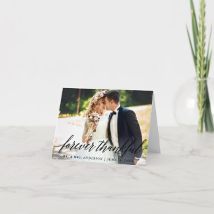 Forever Thankful Modern Calligraphy Wedding Note Letterpress Thank You Card