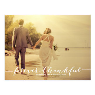 Forever Thankful Photo Wedding Thank You Postcard