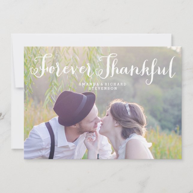 FOREVER THANKFUL SCRIPT | WEDDING PHOTO CARD (Front)