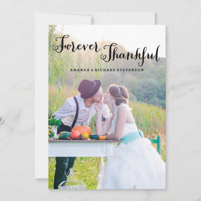 FOREVER THANKFUL SCRIPT | WEDDING PHOTO CARD (Front)