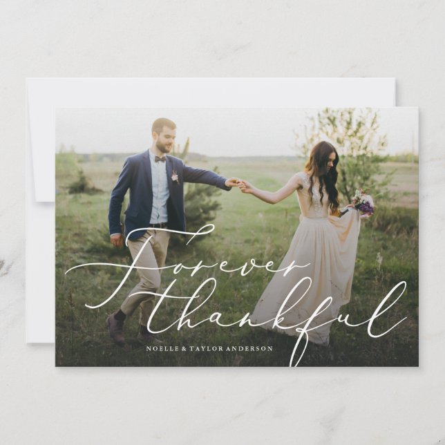 Forever Thankful Thank You Photo Card (Front)